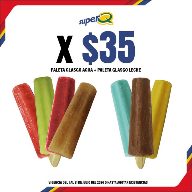 Promoción Súper Q · Paletas Glasgo