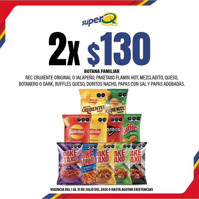 Promoción Súper Q · Sabritas familiar